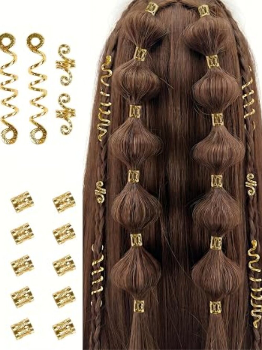 TEBIEKOY 26-Piece Gold Hair Jewelry Set